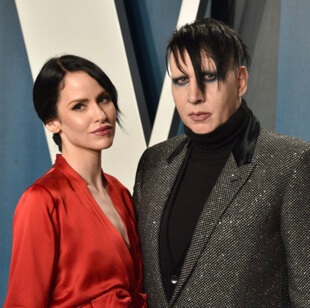  Marilyn Manson with his wife, Lindsay Usich. 